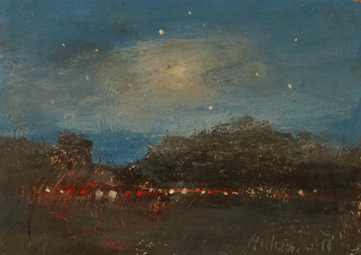 Moonlight over landscape